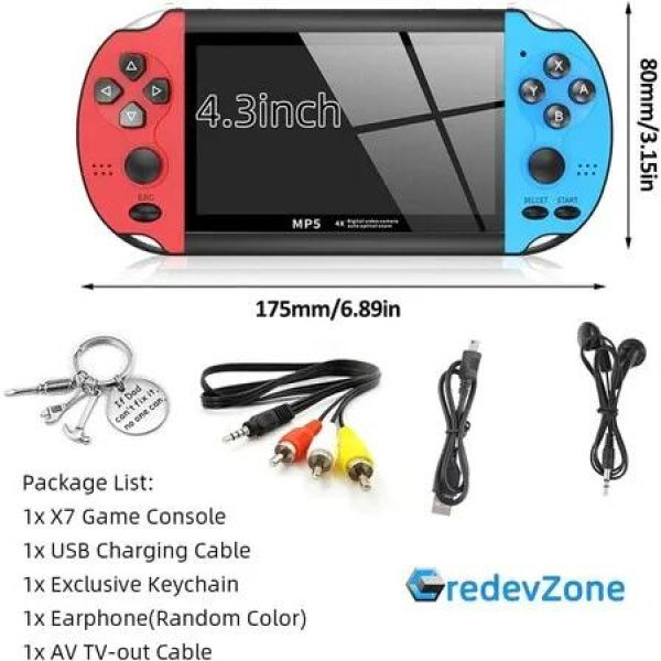 4.3 inch Ultimate Retro Handheld Game Console with Built-in library of classic games Perfect for road trips,commutes,or simply relaxing at home