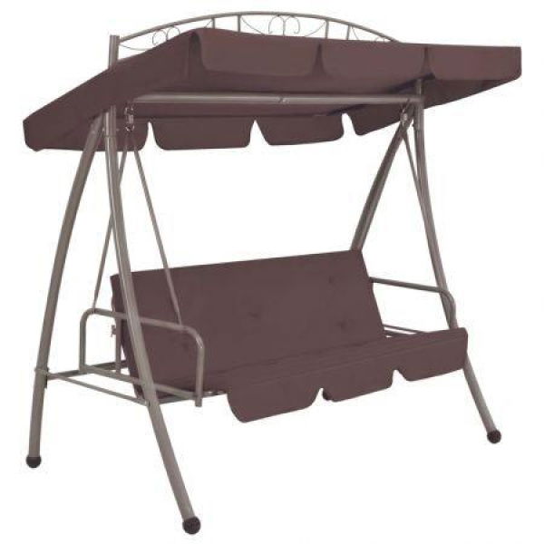 43242 Outdoor Convertible Swing Bench With Canopy Coffee