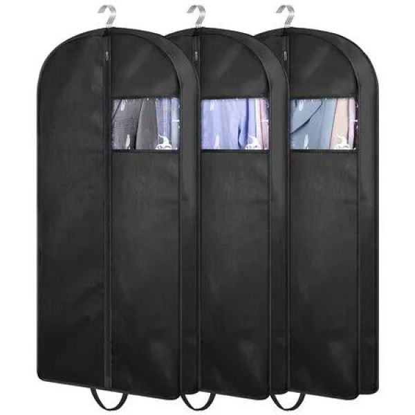 43Inch Suit Bags for Closet Storage and Travel,Gusseted Hanging Garment Bags for Men Suit Cover With Handles for Clothes,Coats,Jackets,Shirts (3 Packs)