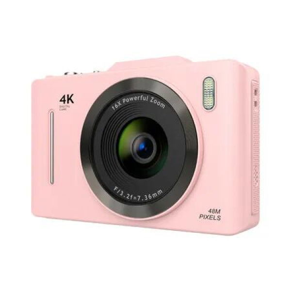 44MP Digital Camera CCD, 2.8-Inch, 16X Digital Zoom, 1080P HD Recording, Portable Student Camera for Photography Video Color Pink