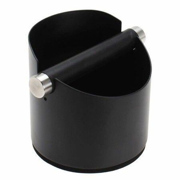 4.5-inch Espresso Knock Box Stainless Steel Coffee Grounds Knock Box With Removable Knock Bar Non-Slip Rubber Base - Black