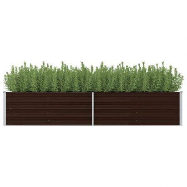 45714 Garden Raised Bed Brown 240x80x45 Cm Galvanised Steel