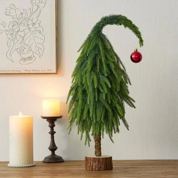 45cm Christmas Tree Decor, Green Tree Xmas Decorations for Themed Party Indoor Outdoor Living Room Home