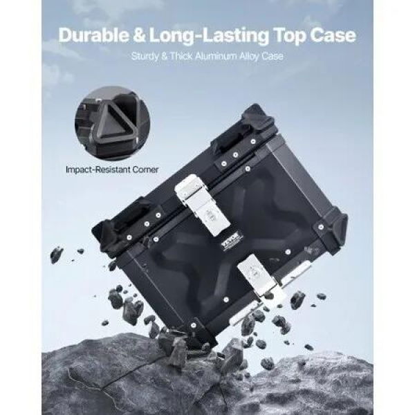 45L Motorcycle Top Case Universal Motorbike Tail Box with Leather Lining