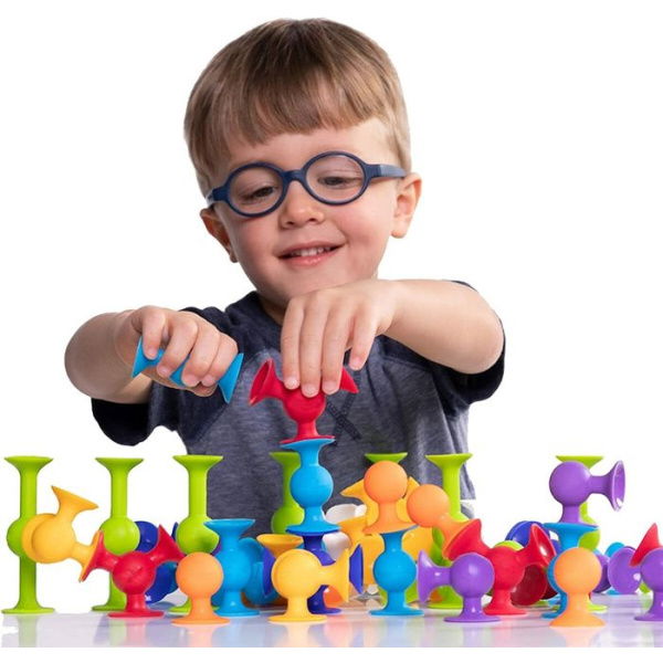 48 Piece Suction Cup Toys Construction Set For Toddlers 3 Year Old Boys And Girls