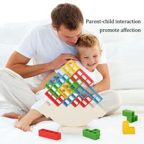 48-Piece Tetra Tower Game: Stacking Blocks for Building and Balancing, Educational Toys GIfts For All Ages