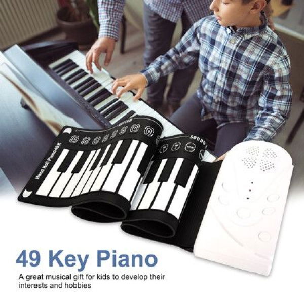 49 Key Hand Roll Electronic Piano Portable Folding Soft Flexible Keyboards Electronic Organ With Speaker