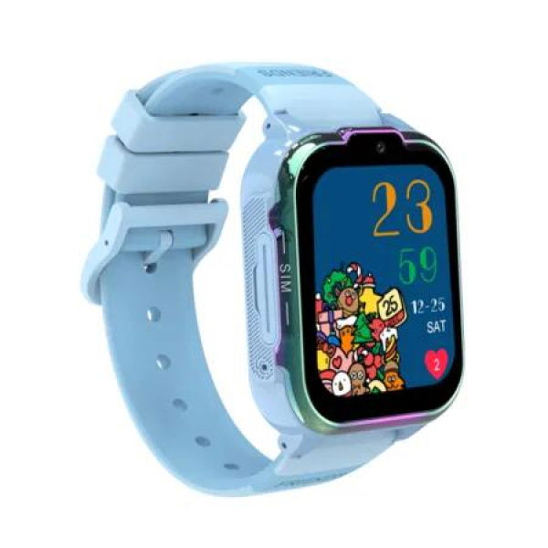 4G GPS Smart Watch For Kids 1.83Inch With One-Click Sos, Gps Positioning, Video Call And Photo Taking Color Blue