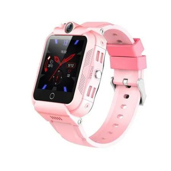 4G GPS Tracker Child Phone Smartwatch with WiFi, SMS, Call,Voice and Video Chat Alarm,Pedometer, Wrist Watch Suitable for Boys Girls Birthday Gifts (Pink)