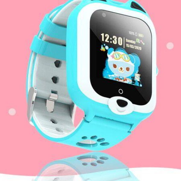 4G Kid Smartwatch Rabbit Style Video Call SOS Phone Watch GPS+WIFI AI Voice Smartwatch Color Light Blue.