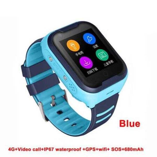 4G Kids GPS Smartwatch: Stay Connected and Safe with Touch Screen Video Calling,Real-time Tracking Camera,SOS Alarm (Blue)