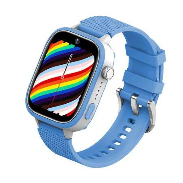 4G Kids Smart Watch GPS WIFI Trace Location Sim Card Phone Watch with Camera,Voice Video SOS Calls Ideal for Kids Students Color Blue