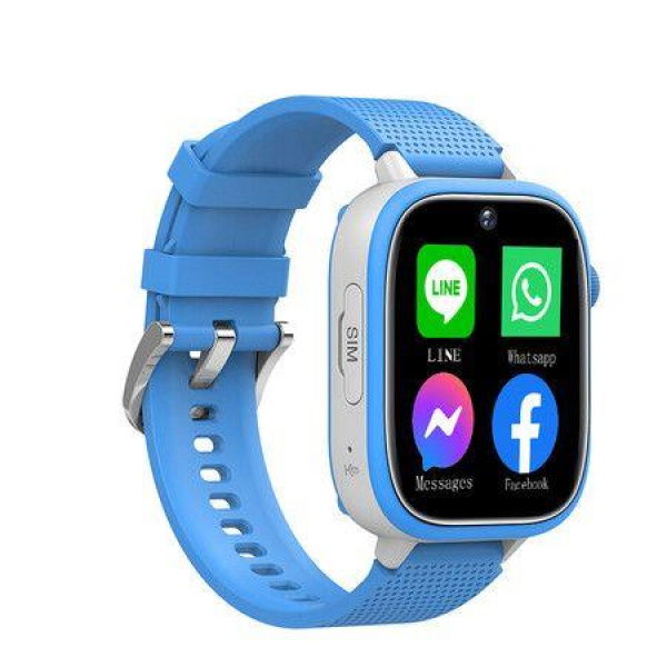 4G Kids Smart Watch Phone Intelligent Positioning GPS Wifi LBS Video Call Alarm Clock with Camera Color Blue