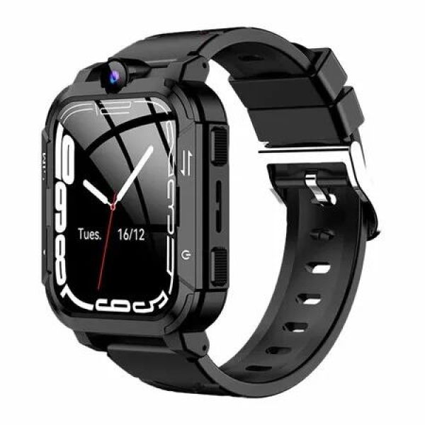 4G Kids Smart Watch with GPS Tracker,SIM Calling Face Unlock Video Calls SOS Alerts,IP67 Waterproof, 800mAh Battery,Voice Chat,Live Location (Black)