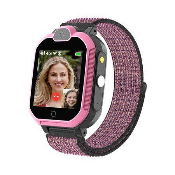 4G Kids Smartwatch with GPS Tracker and SIM Card Pink Phone Watch for Boys and Girls Ages 4-12