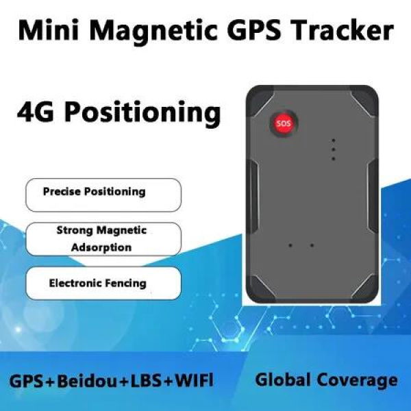 4G Portable Vehicles GPS Tracker Car GPS Tracking Real Time Locator No Monthly Fee Trip History,GeoFence,Driving Alerts 6000mAh SOS Vibration Alarm