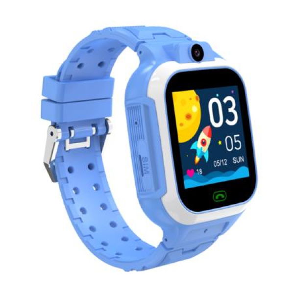 4G Smartwatch For Kids GPS Tracker IP67 Waterproof 1.4-Inch Touch Screen Smartwatch With 2-Way Voice Video Call SOS School Mode (Blue)