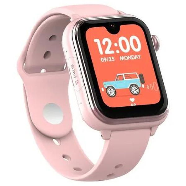 4GLTE Video Call Kids Smartwatch with SOS Button Heart Rate Monitor LBS+GPS+WIFI Tracker Fence Whatsapp Kids Birthday Gift COL Pink