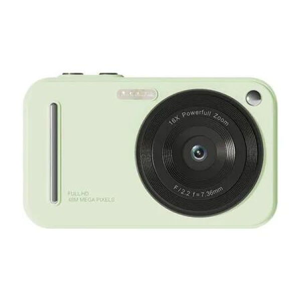 4K 48MP Digital Video Camera,2.4 Inch Screen,Auto Focus,16X Zoom For Travel Photography Kids Gift Student Color Green 32G Memory Card Included