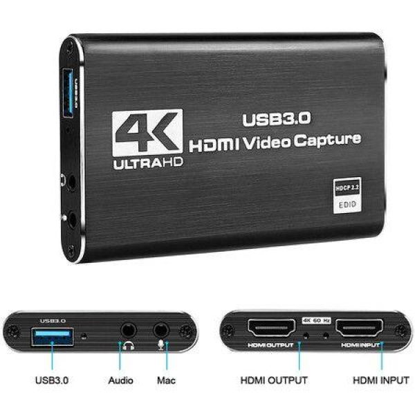 4K Audio Video Capture Card USB 3.0 HDMI Capture Adapter Card For Game Recording Live Streaming Broadcasting Video Conference.