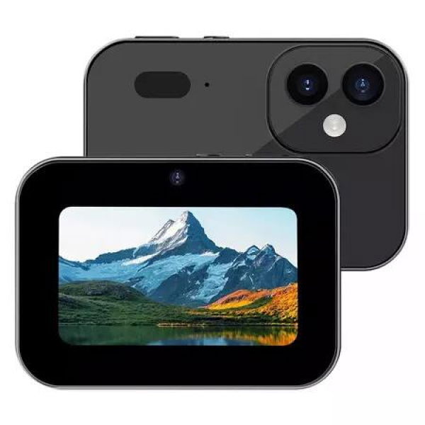 4K CCD Smart Camera Music 64MP Digital Flash Video Camera with 3-inch Touch Screen,3 Camera Lenses(Black)