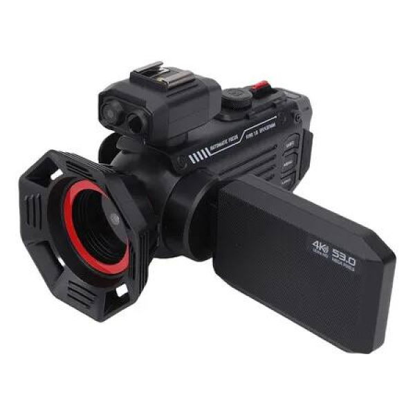 4K Digital Camera for Photography Vlogging, 3 Inch Screen HD 50x Auto Focus Digital Zoom WiFi Camera with Calm Shoe, 2500mAh Battery, Black