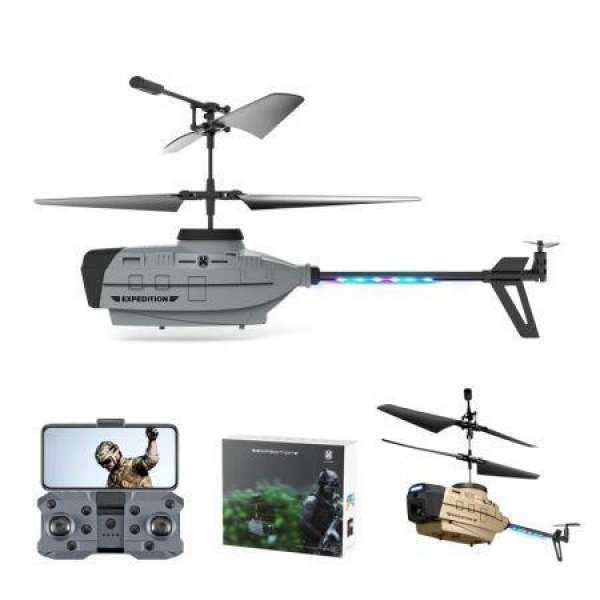 4K Dual Camera Air Gesture Obstacle Avoidance Intelligent Hover RC Helicopter RTFGray No camerawith 2 Batteries