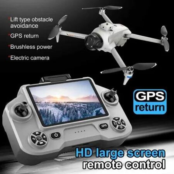 4K GPS Drone Dual Camera 5G WiFi FPV 360 Obstacle Avoidance Brushless RC Quadcopter Large Screen Color White