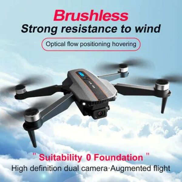 4K HD Dual Camera EVO Drone Obstacle Avoidance Aircraft 5G Wifi FPV Folding Brushless Wide Angle Aerial Photo RC Quadcopter Color Grey