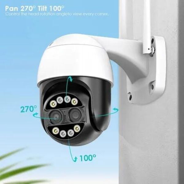 4K Outdoor Security Camera with 8MP Resolution, 8x Hybrid Zoom, and Wide Dual Lens - Perfect for Home Surveillance