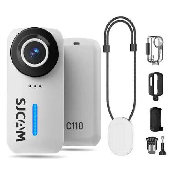 4K Pocket Cam, Tiny Action Camera, Mini Stabilized Body Camera and Portable POV, Waterproof for Vlogging, Helmet and Chest Mountable