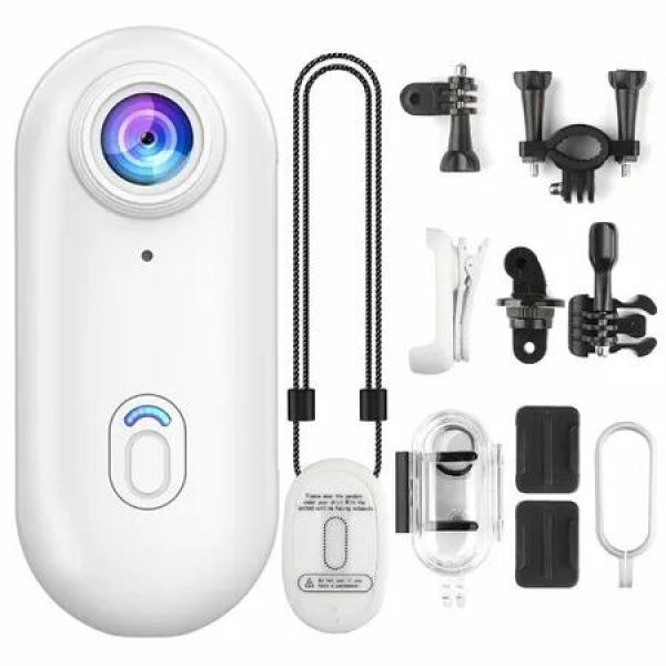 4K WIFI Thumb Action Camera 128g Card Wearable Sports Mount Anywhere Helmet Cam for Cycling Motorcycle Travel Pet Christmas Gift COL Black