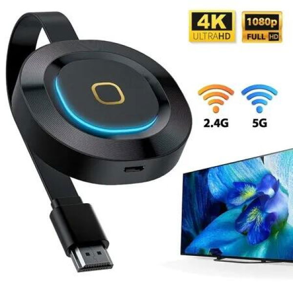 4K Wireless HDMI Display Dongle Adapter 1080P WiFi Streaming Movies Shows Receiver for iPhone iPad Android Tablet Laptop(5G)