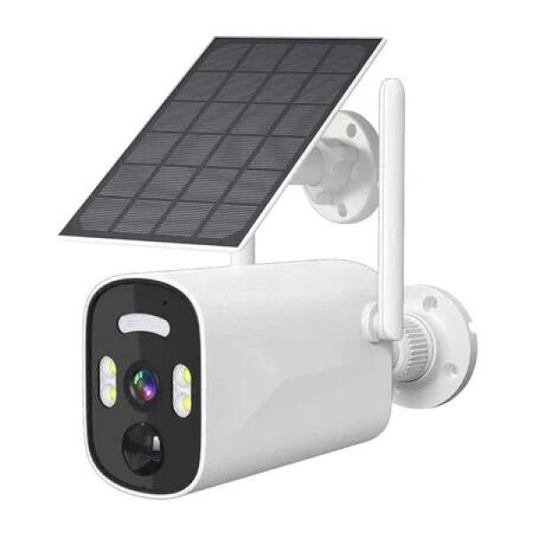 4MP Solar Security Cameras Wireless Outdoor, Wire Free 2.4G WiFi, PIR Motion Detection, 2 Way Audio, Cloud or SD, Color Night Vision and Spotlights