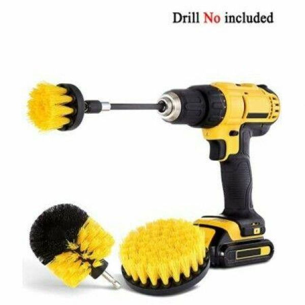 4Pack Drill Brush Power Scrubber Cleaning Brush Extended Long Attachment Set All Purpose Drill Scrub Brushes Kit For Car Floor