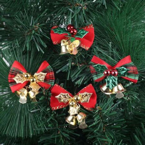 4pcs Christmas Tree Ribbon Pendant Funny Accessories Christmas Pendants Hanging