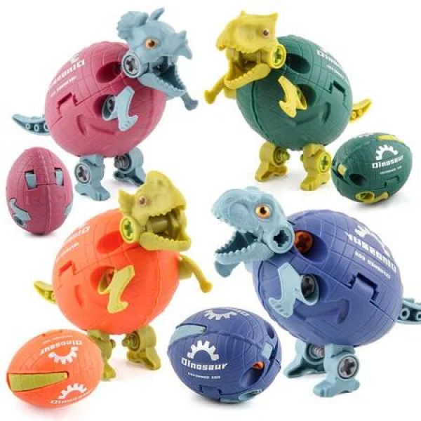 4PCS DIY Dragon Egg Toy Set Construction STEM Learning Toys with Screwdriver for Kids