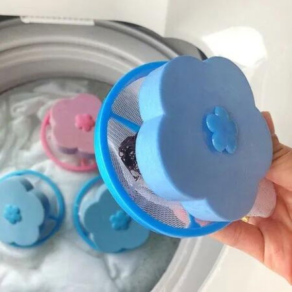 4Pcs Household Laundry Pet Fur Lint Catcher Balls Keep Washing Machine Fresh and Clean(pink and blue)