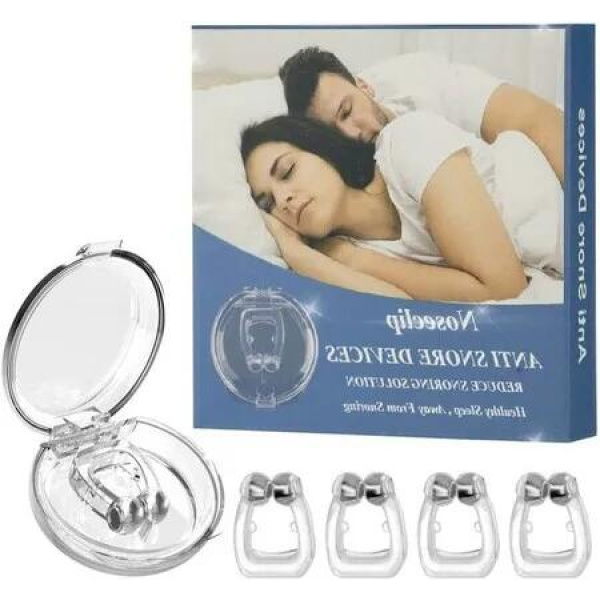 4PCS Immediately anti-snoring Snore Stopper, Silicone Nose Clip, Breathing Aid with Magnets