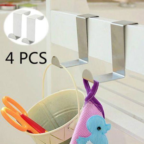 4PCS L-Shaped Stainless Steel Door Hook