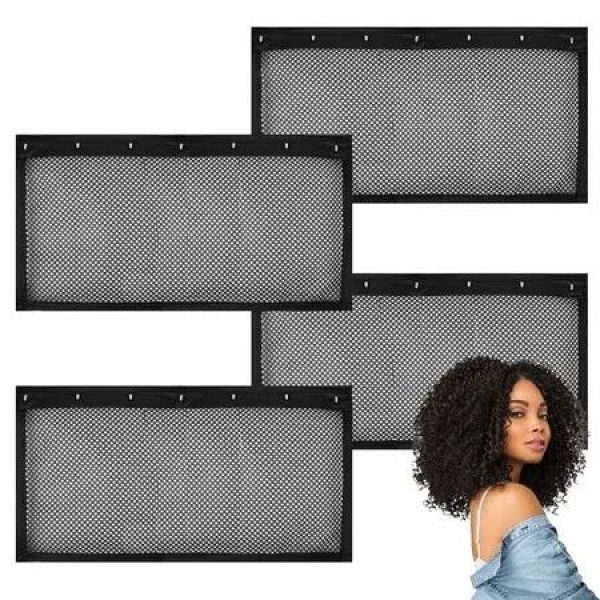 4Pcs Lock Hair Stretcher, Prevent Shrinkage Curls Lock Hair Net Curly Hair Styling Hair Net, 13 Inch