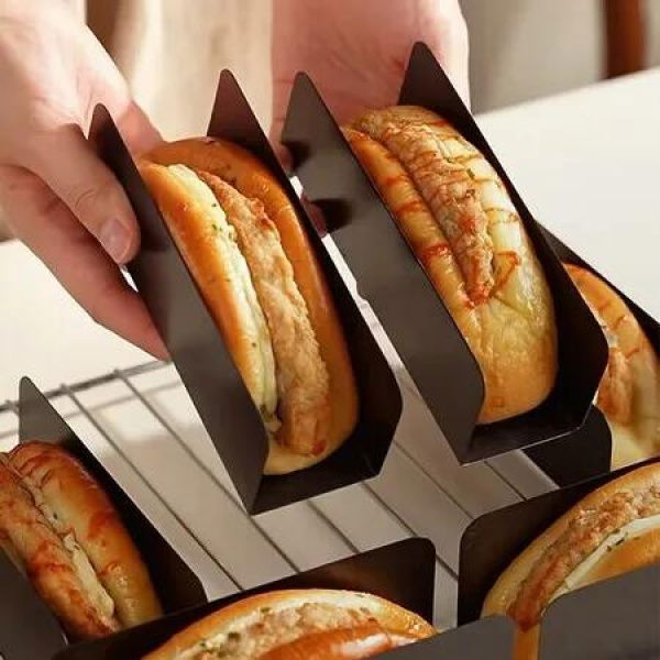 4Pcs Portable Shape Biscuits And Bread Molds For Baking Pork Chops Buns With Sturdy Carbon Steel