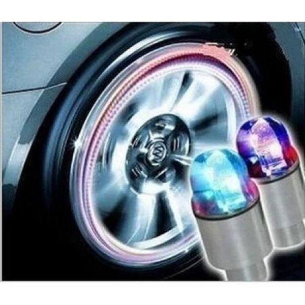4pcs Red Car Auto Tire Wheel Valve Stem LED Cap Bicycle Tyre Night Light Lamp
