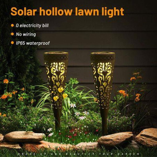 4pcs Solar Garden Lights Outdoor Waterproof Landscape Decorative Light Solar Powered Lawn Lamp For Villa Courtyard Lawn Path Driveway Warm Light