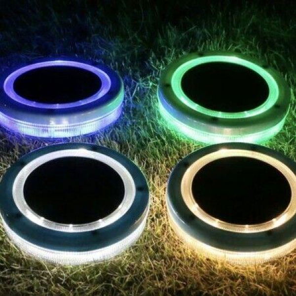 4Pcs Solar LED Pool Lights Floating Waterproof Pond Lights, Underwater Swimming Pool Lamp Garden Floating Outdoor Pool Lighting, Warm Blue White Green
