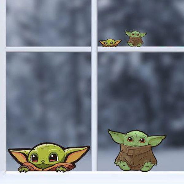 4PCS Yoda Baby Mandolorian The Child Vinyl Stickers For Skateboard Luggage Motorcycle Guitar Laptop Bike Bumper