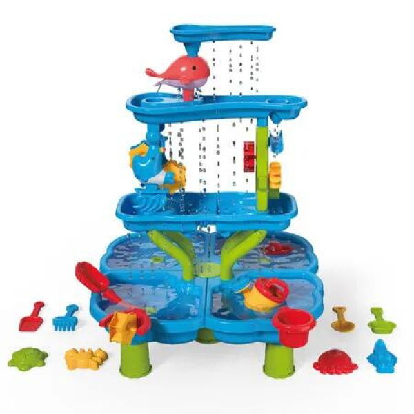 4Tier Sand Water Table Kids Activity Sensory Outside Toys Beach Backyard Outdoor Play Table Gift Boys Girls Summer Toys Kids Ages for Kids Ages 4-8