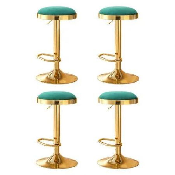 4x Artiss Bar Stools Kitchen Dining Chairs Velvet Padded Stool Green