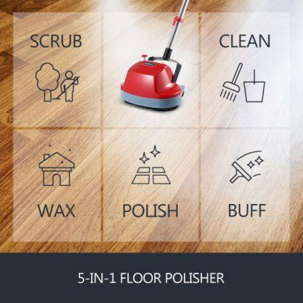 5 In 1 Floor Polisher-scrub Clean Wax Polish Buffs For Tile Wood Stone Marble Concrete