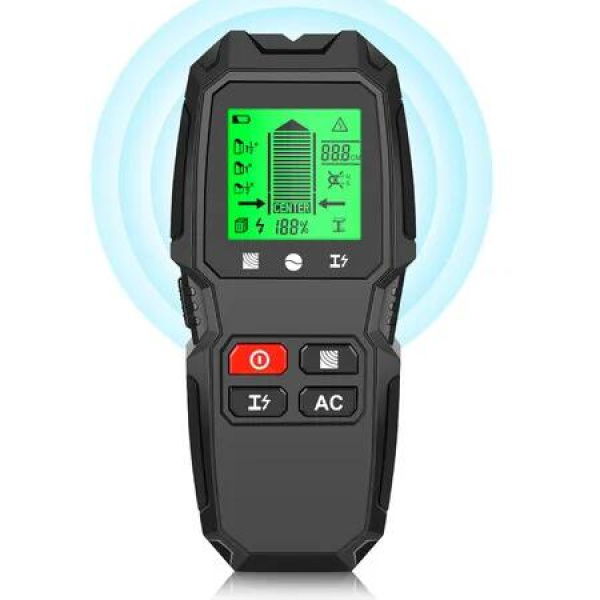 5 in 1 Stud Finder Wall Scanner, Electric Wire Finder Wood Metal Detector with LCD Display, High Accurate Sensor for Cable Metal Wood Stud Measurement
